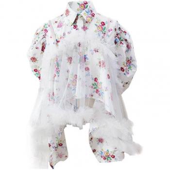 Short Sleeve Patchwork Blouse