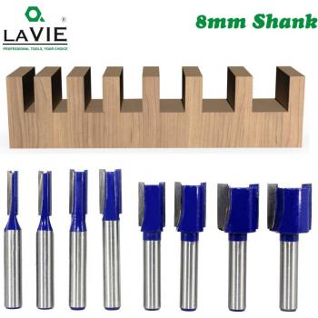 LAVIE Tungsten Carbide Straight Router Bit 8mm Shank