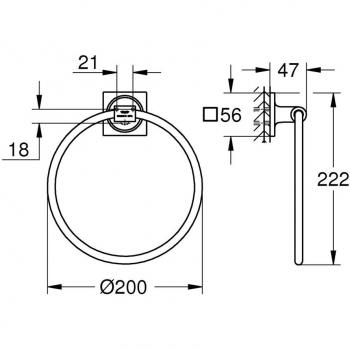 Chrom‑Handtuchring 200 mm – Modell Allure von Grohe