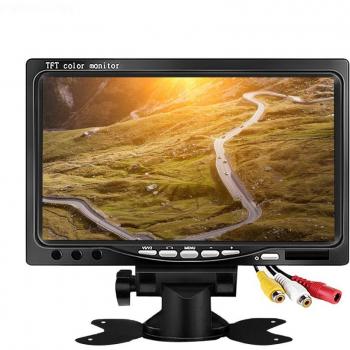 Moniteur de caméra arrière LCD couleur TFT 7 pouces avec écran pivotant et 2 entrées vidéo AV