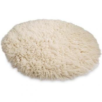 Tapis Rond Flokati en Laine D100 cm