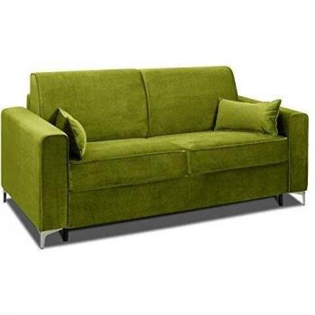 Canapé Express Jackson 160 cm – Vert, Sommier Lattes et Matelas 16 cm