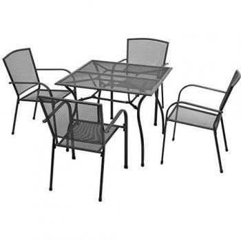 VidaXL Garten-Essgruppe 5-tlg. aus Stahl