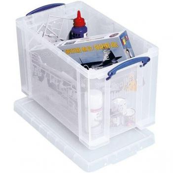 Really Useful 24L Plastic Storage Box With Lid W465xD270xH290mm Clear RUP80256