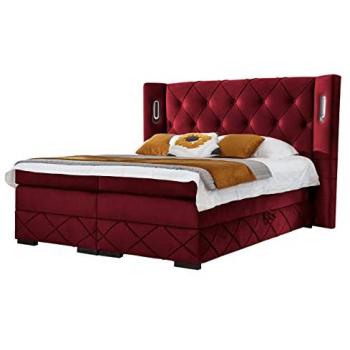 Boxspringbett mit zwei Bettkästen und Holzfüßen