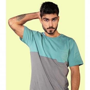 Camiseta Hombre Snap con Bolsillo Bicolor