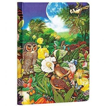 Libreta Midi Rayado Horizontal Cierre con Banda Elástica Jardín de Luna Paperblanks Multicolor.
