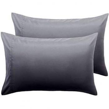 BEDSURE Housse de Coussin Rectangulaire 40x70 Gris Clair en Microfibre Brossée, Pack de 2