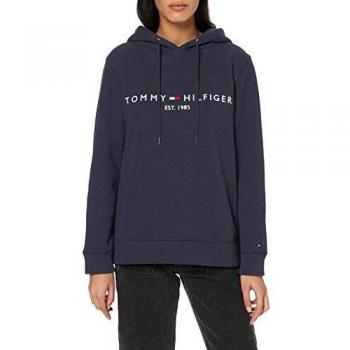 Tommy Hilfiger Felpa con Cappuccio TH Ess Hilfiger LS, Blu