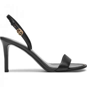 Schwarze Tory Burch Sandalen mit Doppelt T Schnalle 160240