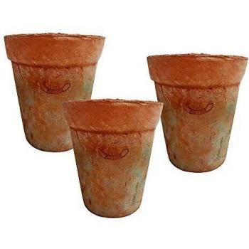 Terracotta Aged Blumentopf-Set für Mittelmeer‑Stil – 3x Ø 12,5 cm
