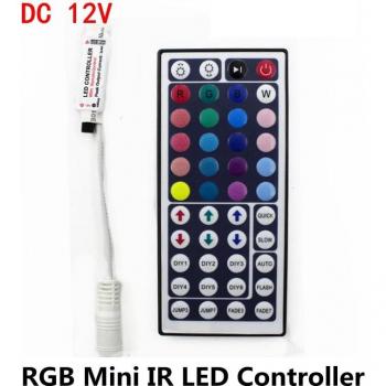 RGB LED Strip Controller with Mini IR Remote 5V 12V 24V 6A