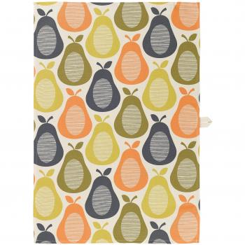 Orla Kiely Single Pear Pattern Linen Mix Tea Towel