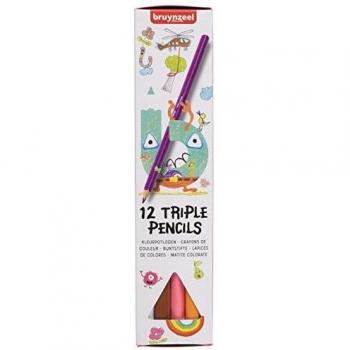 Set de Crayons de Couleur Triple Couleur Bruynzeel, 12 crayons en carton