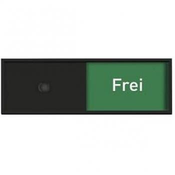 Panneau de porte avec fonction coulissante, libre/occupé, noir, B 150 x H 50 mm
