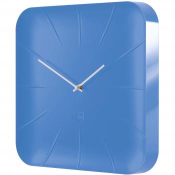 Sigel WU141 Design‑Wanduhr in Blau – 35 cm Quadrat, RedDot Sieger 2014