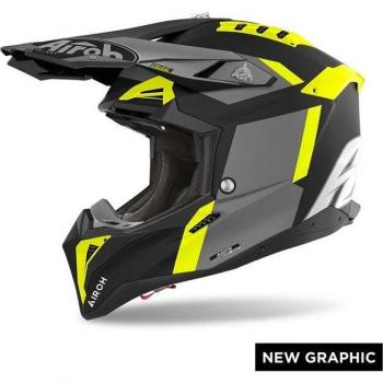 Airoh Aviator 3 Glory Casco Motocross Giallo Opaco M
