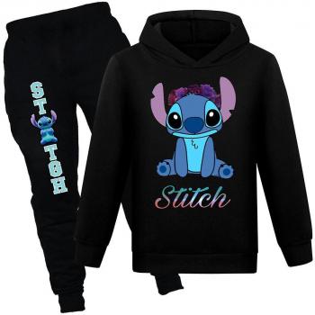 Set de Survêtement Lilo et Stitch Enfants Sweat à Capuche Noir 13-14 Ans