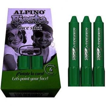 Alpino maquillaje en barra fiesta face stick verde caja -6u