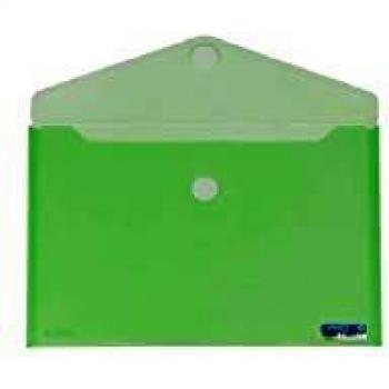Office box carpeta sobre cierre c/velcro classic a4+ apaisado plástico verde translúcido