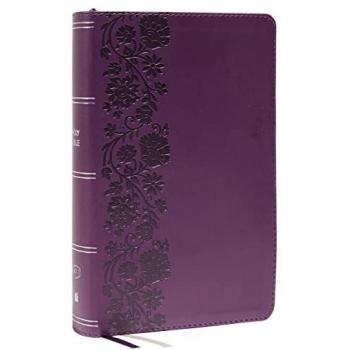 KJV Holy Bible Large Print SingleColumn with 43000 EndofVerse Cross References Purple Leathersoft Personal Size Red Letter Thumb Indexed King James Versio
