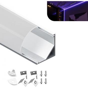 Profilé LED KOSOOM, aluminium avec couvercle opaque, L2000*17.1*14.2mm