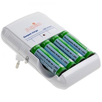 Chargeur à piles NiMH Jupio JBC0035 – Blanc, plastique, 2100 mAh