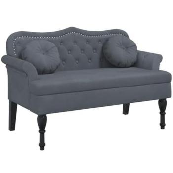 Banco Terciopelo Gris Oscuro 120,5x65x75 cm