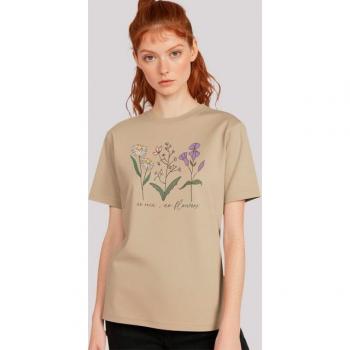 Blumen‑No Rain No Blumens T-Shirt (Damen) – XXL – Beige