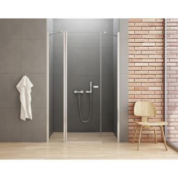 Porte de douche 2 parties fixe 110 cm chrome Otitec