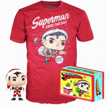 Set Superhéroe Pop & T-Shirt Superman de colección con peluda