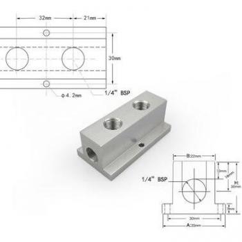 T-Typ Pneumatikadapter 1/4 BSP