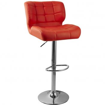 Swivel Bar Stool with Red Faux Leather (Verona)