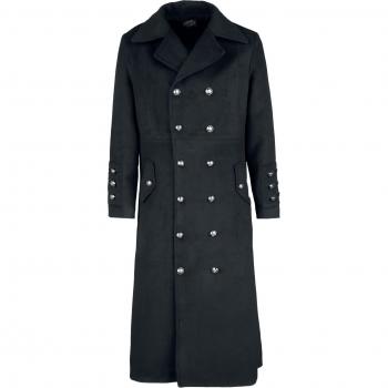 H&R London Cappotto Nero Classic Military Uomo 4XL