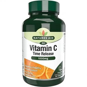Tabletas de Natures Aid Vitamina C 1000mg con Liberación Prolongada, 90 tabletas