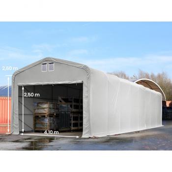 LogiPort 5x20m 2.6m Sides – Grey PVC 850, Commercial Storage, 4.1x2.5m Drive-Through, Static Kit Included