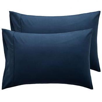 BEDSURE Taie d'Oreiller Rectangulaire 40x70 Bleu Marin – 2 pièces – Microfibre Brossée – Enveloppe fermante