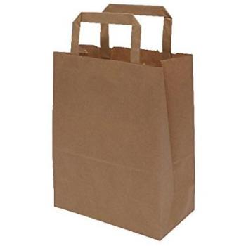 Kraft Paper SOS Bags with Handles 175x95x215mm Brown (500 Pack)