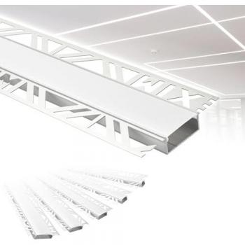 Hexim Profil LED aluminium, sous-plâtre avec capuchon opale – 32,5 mm × 96 m