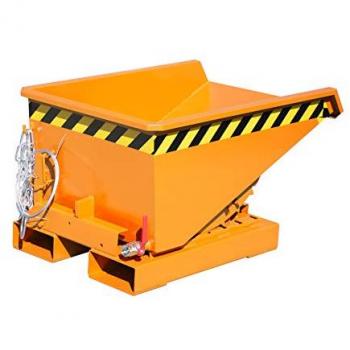Mini réceptacle basculant EXPO-E 150, câble de commande, capacité 0,15 m³, jusqu'à 750 kg, jaune-orange RAL 2000