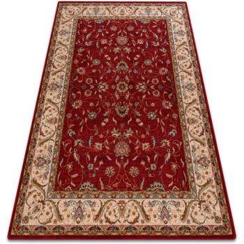 Aries Omega Red Wool Rug with Flower Motif, 100 × 150 cm
