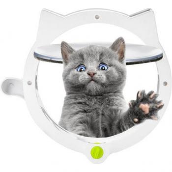 Round Cat Door with Lockable Feature