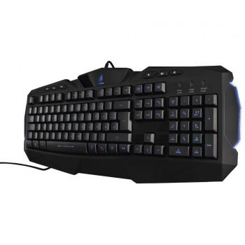 Tastatur für Gaming uRage mit Illumination (QWERTZ, farbig beleuchtet, Präzisionsanschlag, Anti-Ghosting-Effekt, ergonomisches Design) schwarz/blau