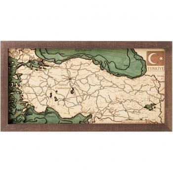 Mappa 3D “L” con cornice turchia, design multicolorato in legno – 81×6×41 cm (CUTTING BROTHERS)