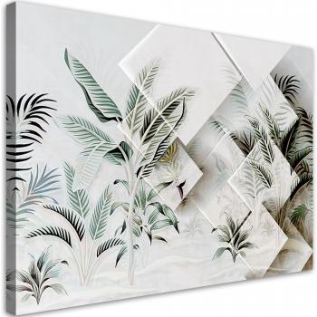 Toile artistique Feuilles vertes 3D 60x40