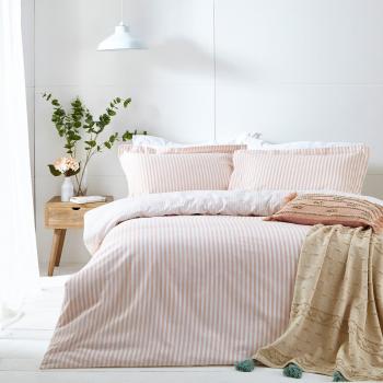 Hebden Blush Cotton Duvet Cover & Pillowcase Set