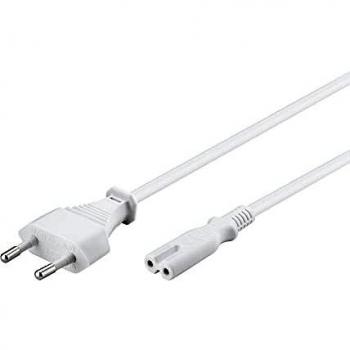 Cavo di alimentazione Euro Plug 2 solchi KEMA C7 Videoregistratore Bianco 1,8 mt