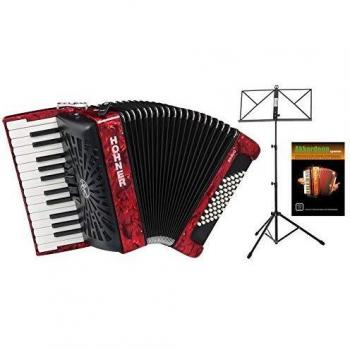 Hohner Bravo II Silentkey Akkordeon, Rot