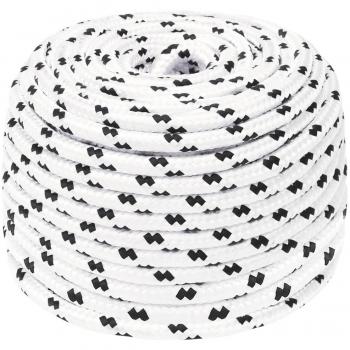 Corde de bateau tressé 100 m Blanc 6 mm Polyester