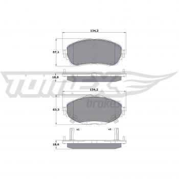 TOMEX brakes TX 16-99 Vorderachse Bremsbeläge